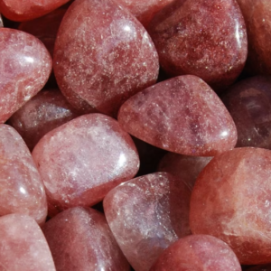 Strawberry Quartz raw polished crystal stone 1 piece small