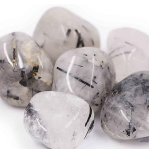 Tourmalinated Quartz Tumbled - Healing Stone - Crystal Healing 1 piece tiny