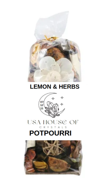 USA House Of Crystals Lemon & Herbs Potpourri 5oz